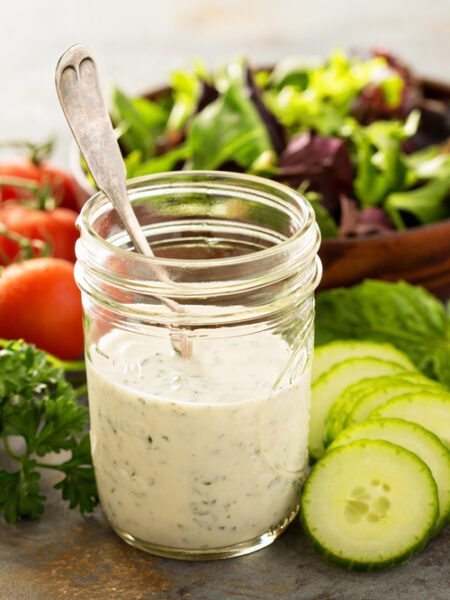 homemade ranch dressing in jar