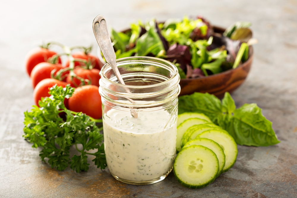 homemade ranch dressing in jar