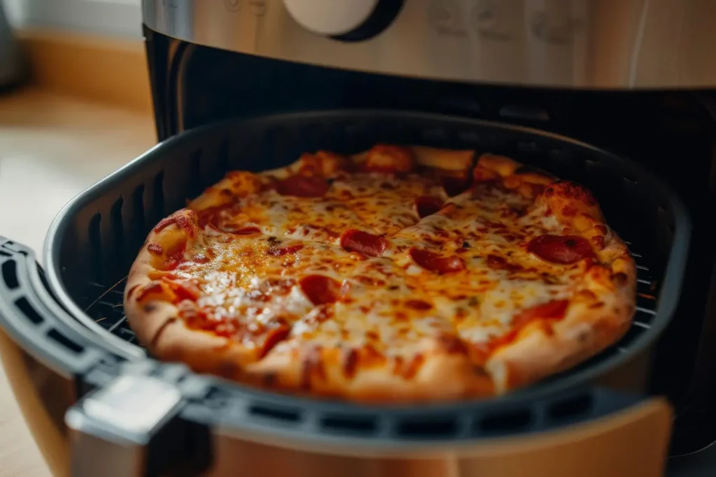 Homemade Pepperoni Sausage Pizza Recipe baked in air fryer
