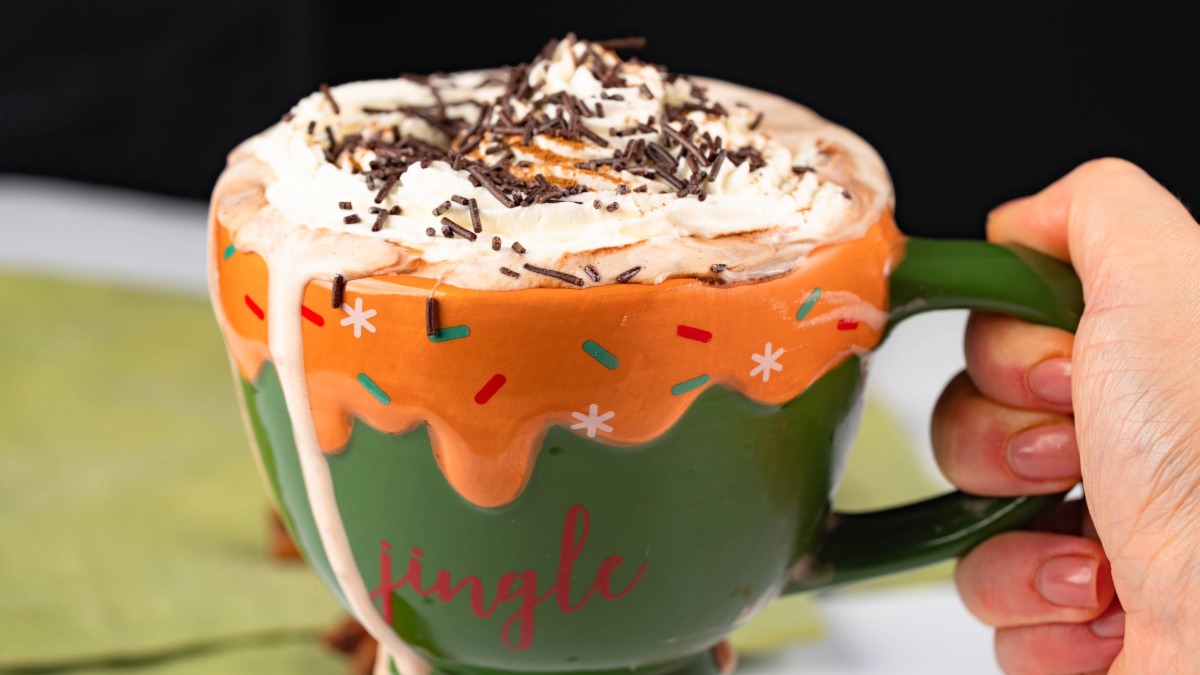 Homemade Hot Chocolate Recipe in Christmas mug